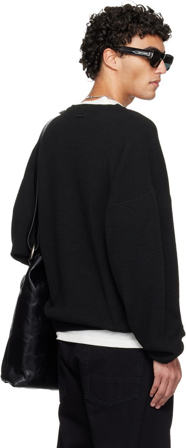 Sveter Fear of God ESSENTIALS Holiday Waffle Crewneck 90s Sweater Čierna | 192HO256161F, 2