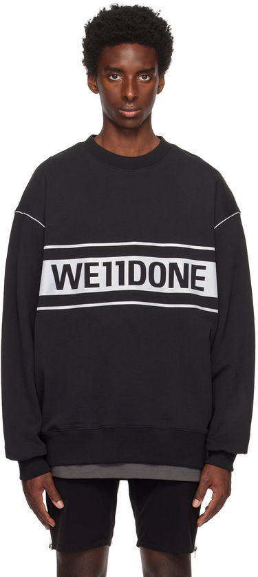 Mikina We11done Men's Reflective Stripe Sweatshirt Čierna | WD-SS5-19-048-BK, 0
