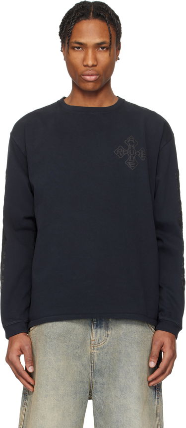 Mikina Rhude Rhude Cross Long Sleeve T-Shirt Navy | RHPS25TT12012, 0
