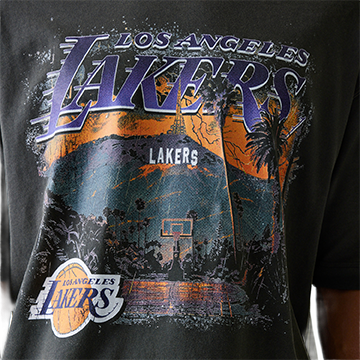 Tričko New Era NBA Washed Graphic Los Angeles Lakers T-Shirt Šedá | 60684346-20, 3