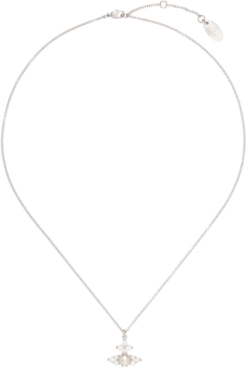 Náhrdelník Vivienne Westwood Pendant Necklace With Crystals Metalická | 630203EP-02P373-