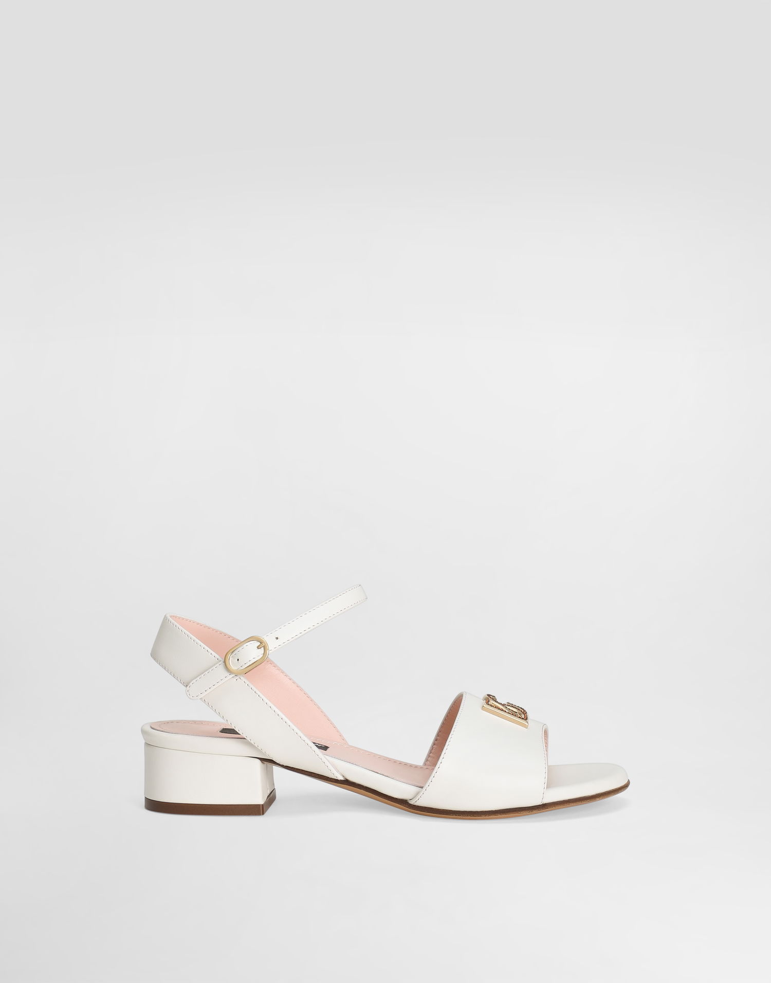 Doplnky Dolce & Gabbana Dolce & Gabbana Calfskin DG Logo Sandals Biela | D10935A12238S936, 0