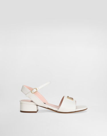 Doplnky Dolce & Gabbana Dolce & Gabbana Calfskin DG Logo Sandals Biela | D10935A12238S936, 0