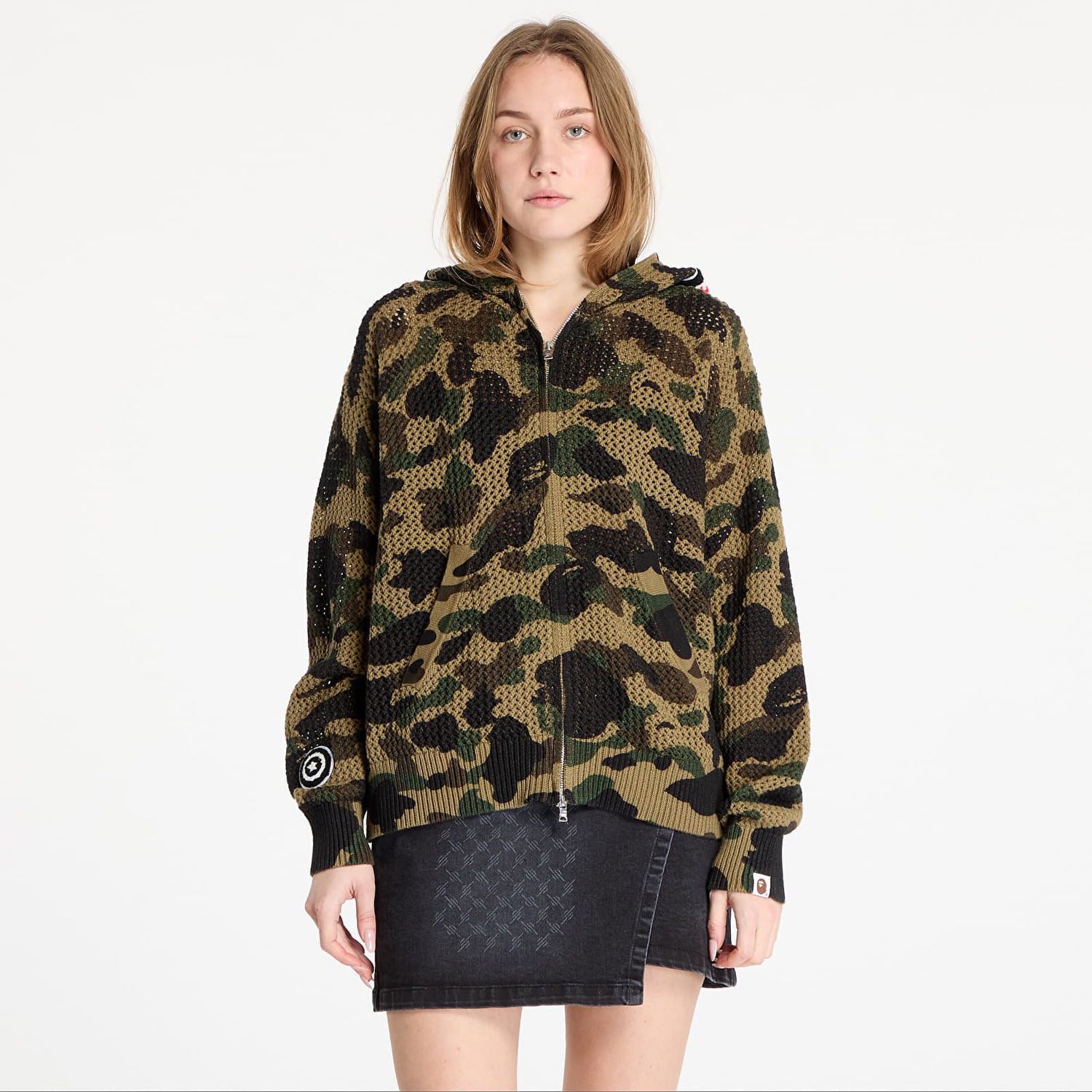 Sveter BAPE A BATHING APE Knit Sweat Hoodie Zelené | 001ZPK301307MGRN, 1
