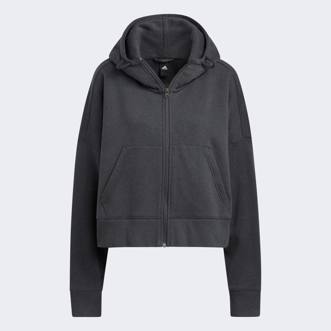 Women's Full-Zip Fleece Cropped Hoodie