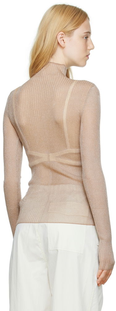 Sveter Dion Lee Dion Lee Ribbed Long Sleeve T-Shirt Béžová | C7095P22, 2