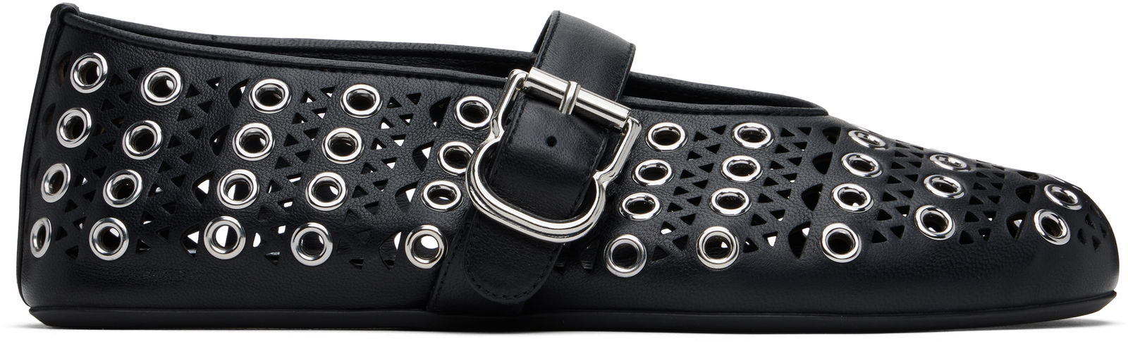 ALAÏA Vienne Lambskin Eyelets Ballerina Flats