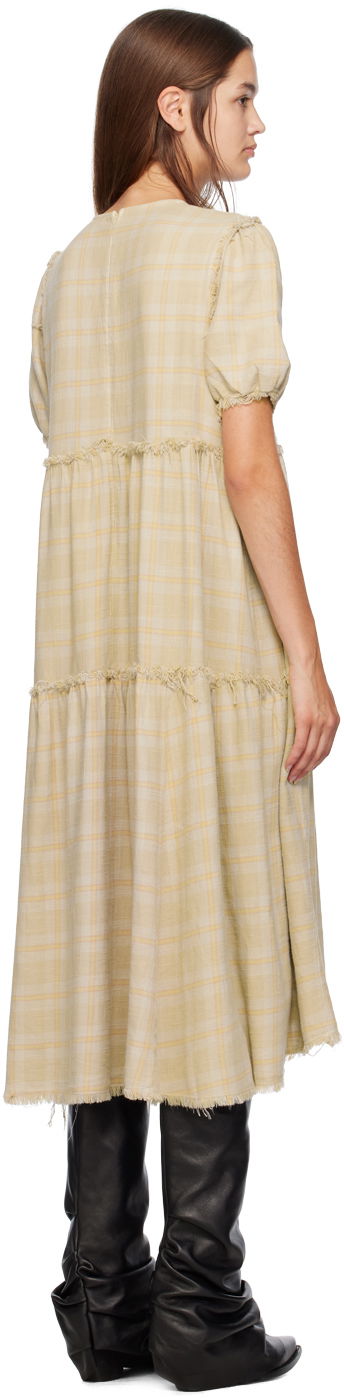 Šaty R13 R13 Shredded Relaxed Midi Dress Žltá | R13WR045-R260D, 2