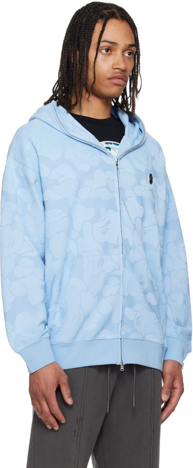 Mikina BAPE A Bathing Ape Camo Jacquard Zip Hoodie Modrá | 001ZPL301302M, 1