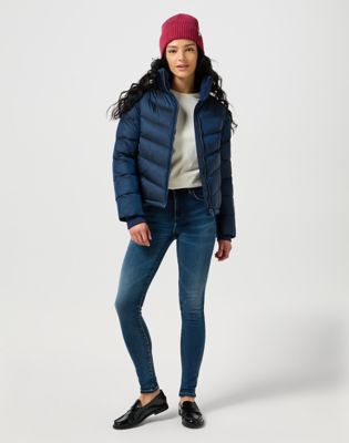 Prešívaná bunda Wrangler Wrangler Short Puffer Jacket Navy | 112356503:XS, 0