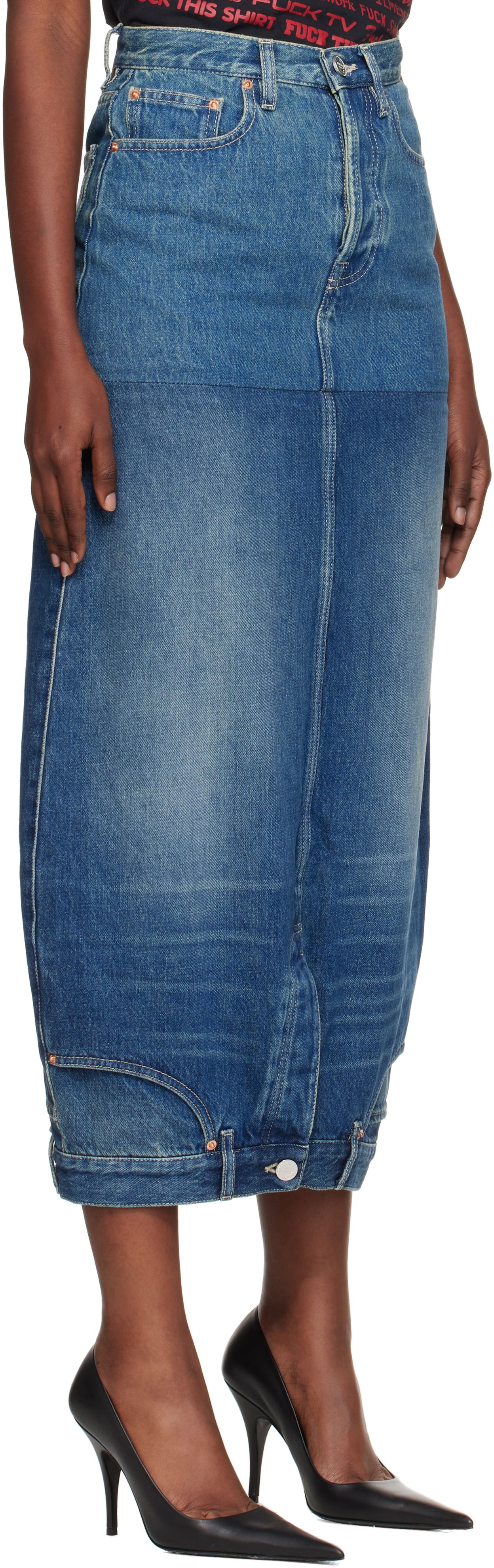 Sukňa VETEMENTS Vetements Double Denim Midi Skirt Modrá | WH76DK880VBBG, 1