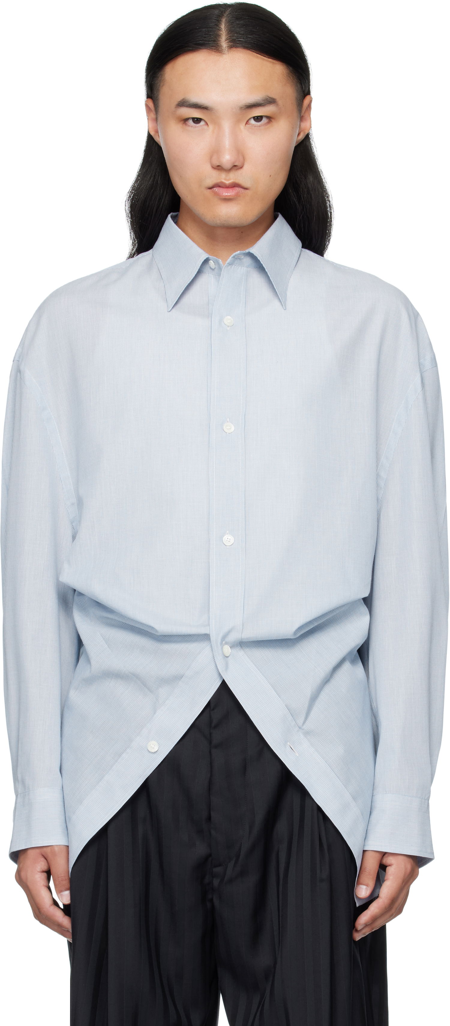 Košeľa HED MAYNER Hed Mayner Modified Shirt Modrá | HMMB60013A-HB166, 0