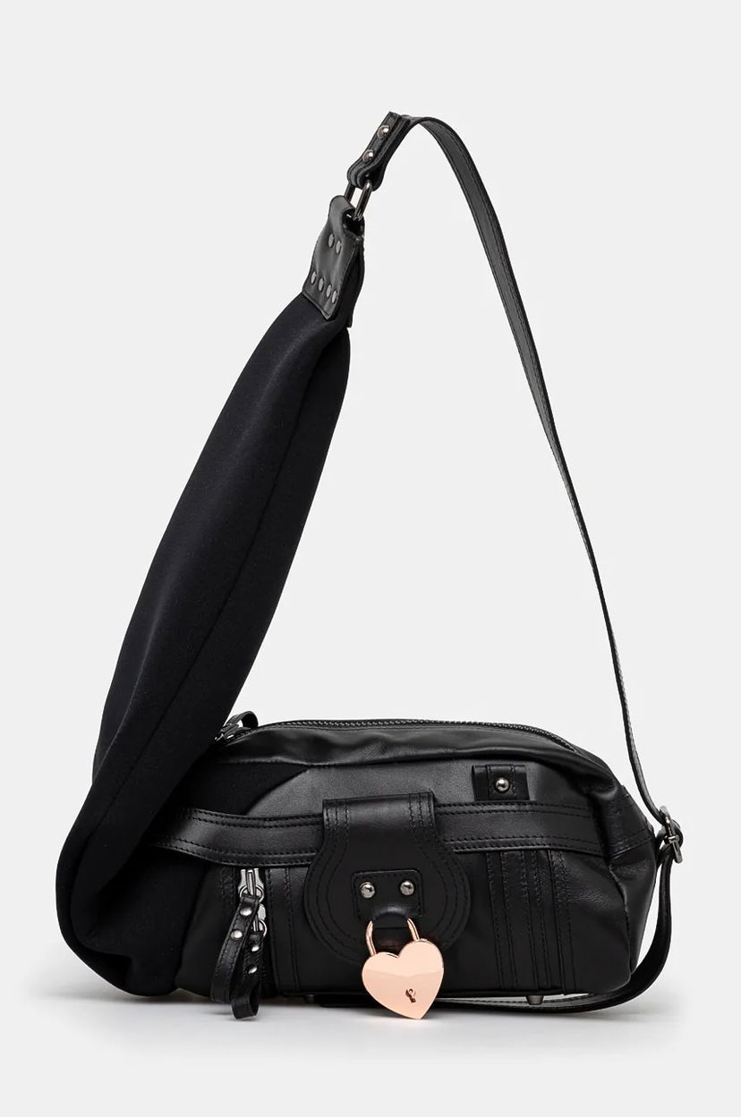 Kabelka Ottolinger Ottolinger Mini Neoprene Leather Heart Lock Bag Čierna | 2227210299