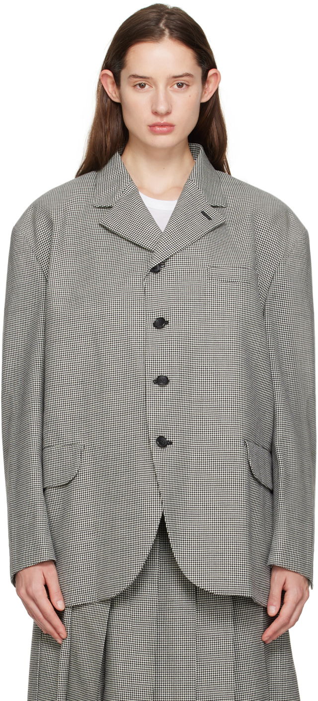 Kabáty Comme des Garçons Houndstooth Blazer Šedá | GL-J015-051, 0