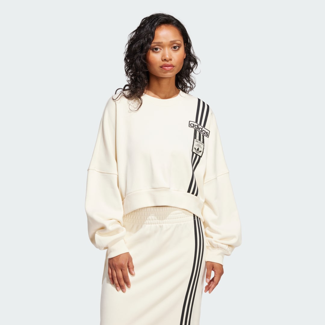 Mikina adidas Performance Adibreak Cropped Sweatshirt Béžová | JD0084, 0