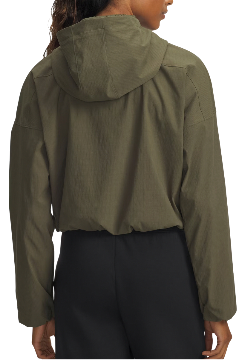 Vetrovka Under Armour Unstoppable Woven Ripstop Long Sleeve Cropped Hooded Jacket Zelené | 6005967-390, 1