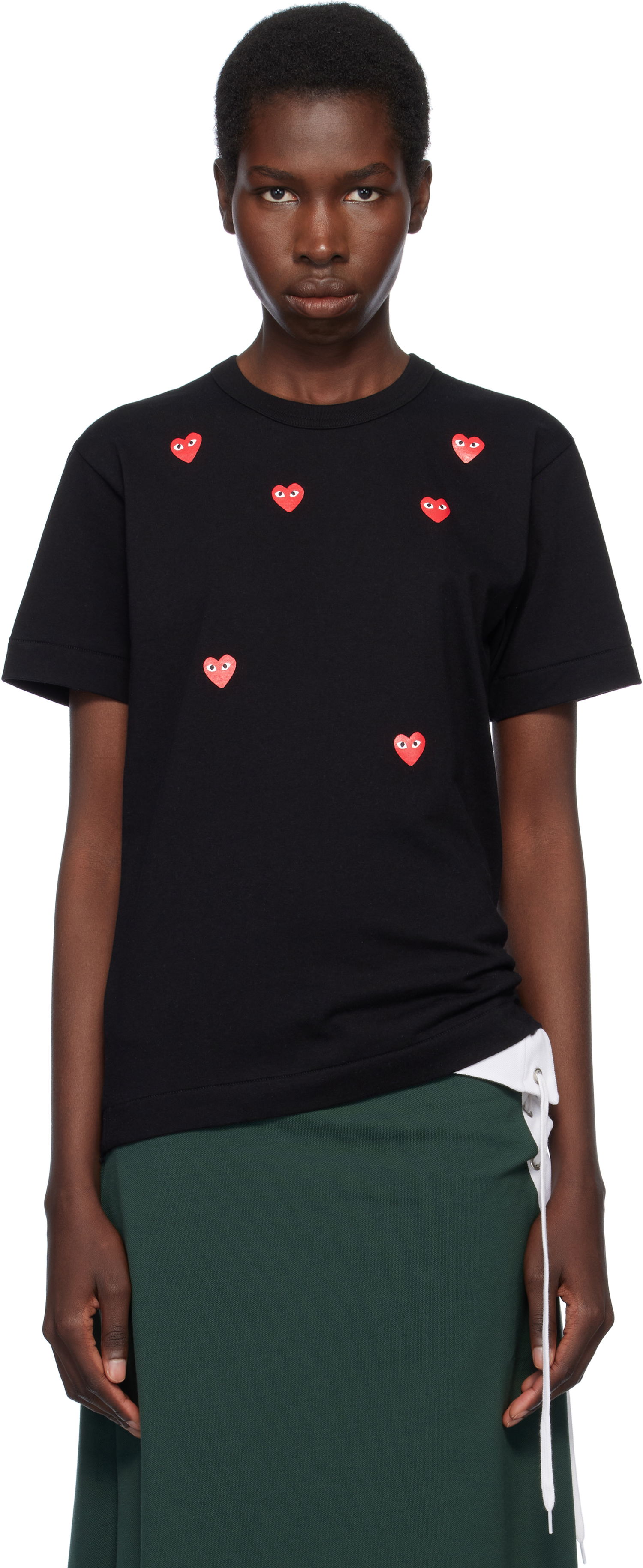 Tričko Comme des Garçons COMME des GARÇONS PLAY Multiple Heart Logo T-Shirt Čierna | AX-T338-051, 0
