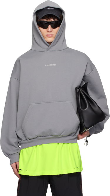 Mikina Balenciaga Reflective Moll Arch Medium Fit Hoodie Šedá | 767877TRVP8, 0