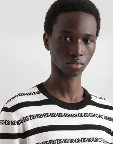 Sveter Dolce & Gabbana Dolce & Gabbana Silk Crew-Neck Pullover with Logo Stripes Rôznofarebný | GXX03TJBSN5W1001, 3