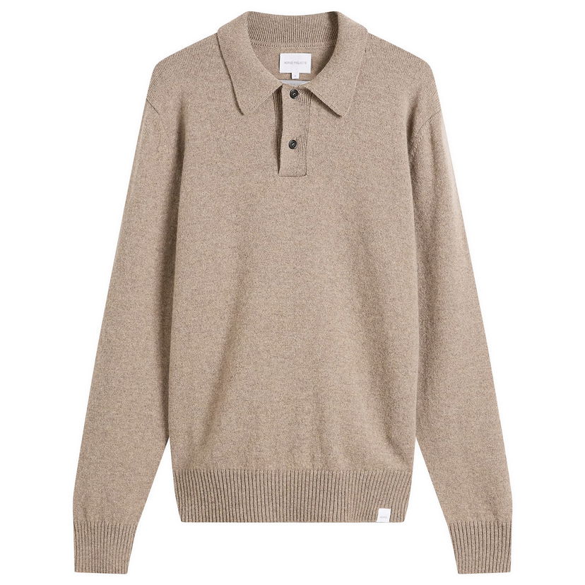 Polo tričko NORSE PROJECTS Standard Merino Lambswool Polo Béžová | N45-0621-2053