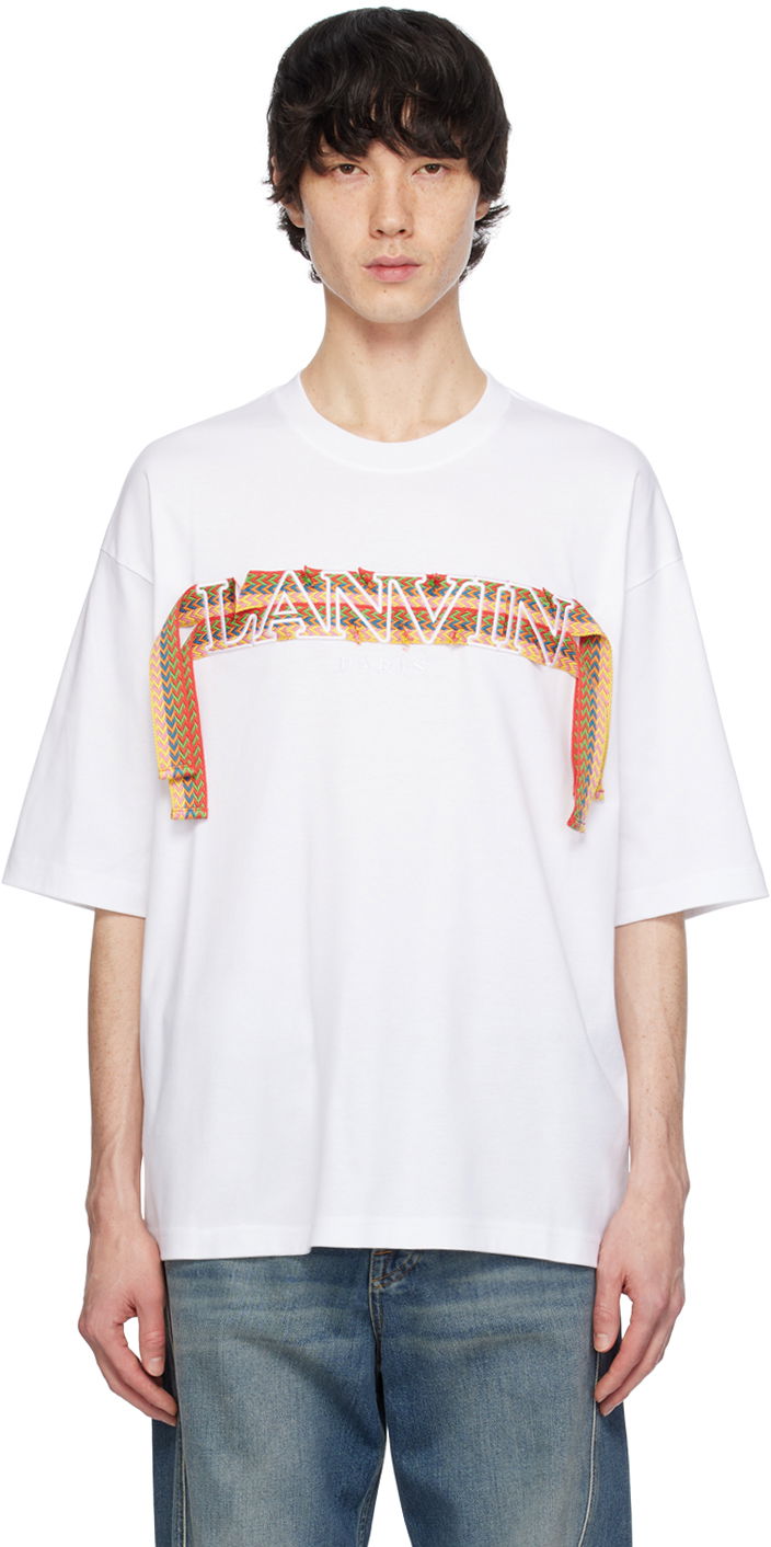 Tričko LANVIN Curb Lace T-Shirt Biela | RM-TS0026-J198-P24, 0