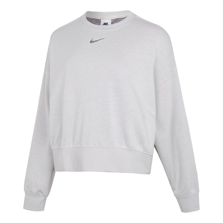 Sveter Nike Loose Sports Round Neck Pullover Hoodie Šedá | DJ6938-094, 0
