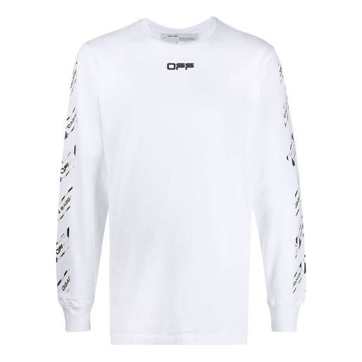 Tričko Off-White Off-White FW21 Rubber Strap Long Sleeve Slim Fit T-Shirt Biela | OMAB001S201850030188