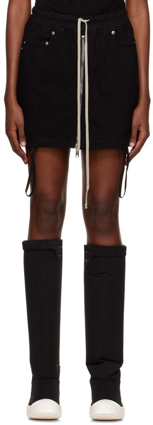 Sukňa Rick Owens DRKSHDW Drawstring Miniskirt Čierna | DS02B4345 RIG, 0