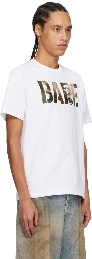 Tričko BAPE Map Camo Stencil Logo T-Shirt Biela | 001TEL301024M, 1
