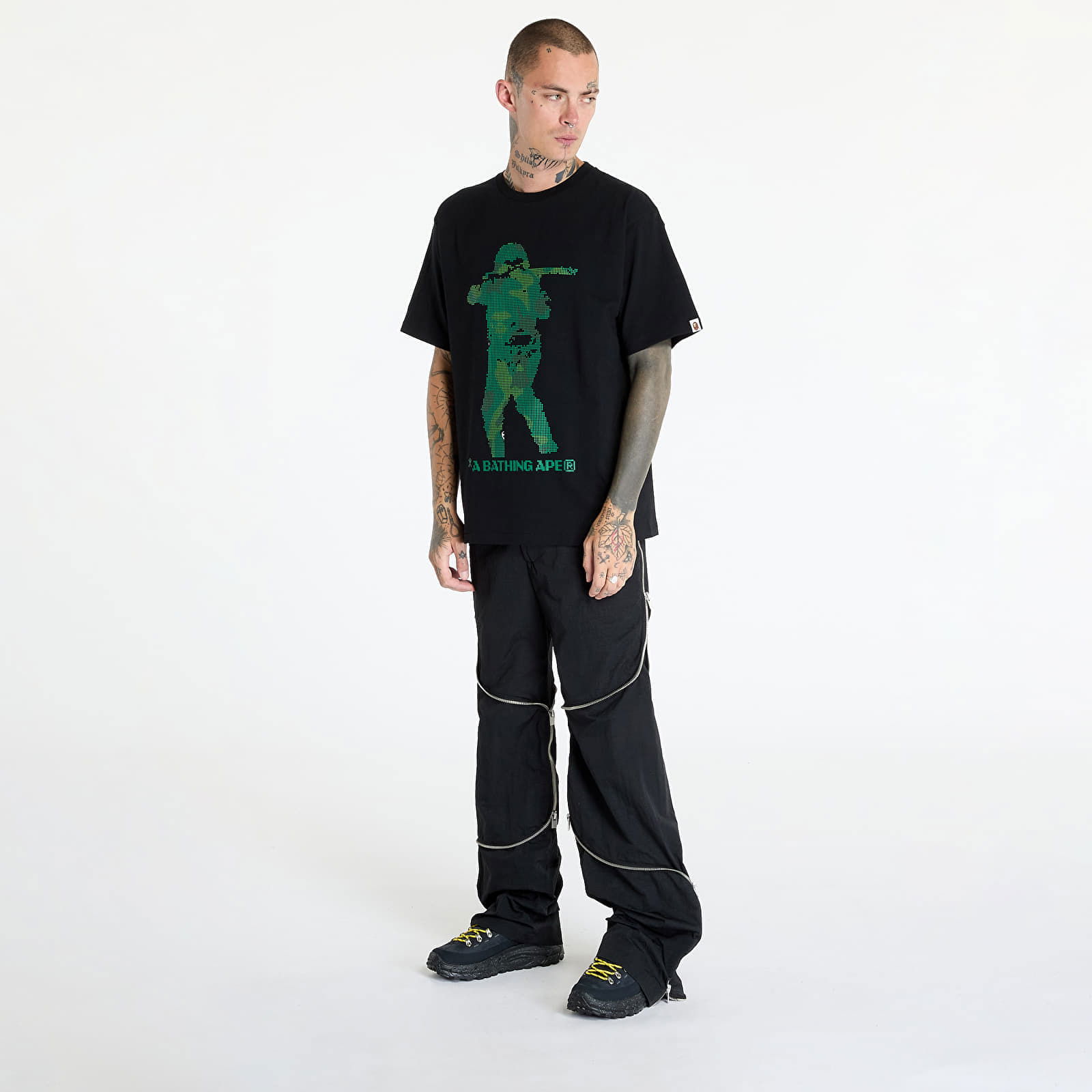 A BATHING APE Bitmap Soldier Tee M Black