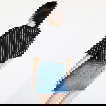 Tričko New Era Pinstripe Crop Tee Black/ Off White Čierna | 60564931, 2