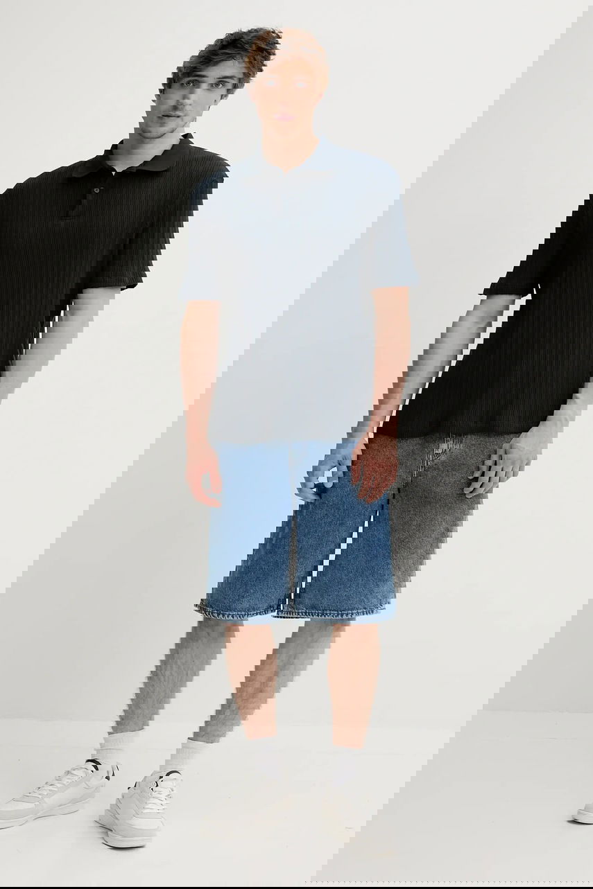 Polo tričko Samsoe Samsoe Ribbed Polo Shirt SAKEVIN Navy | M25200034, 1