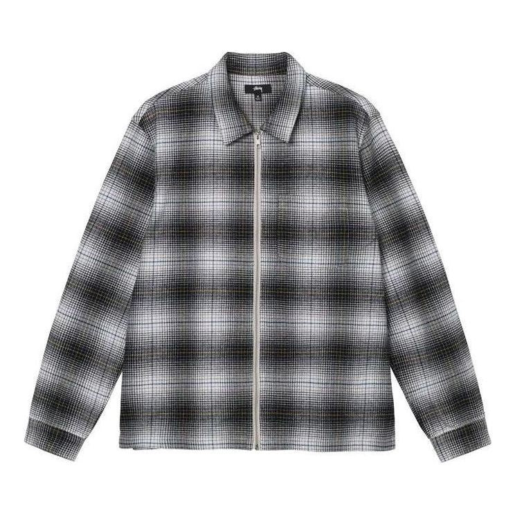 Košeľa Stüssy Shadow Plaid Zip Shirt Čierna | 1110238