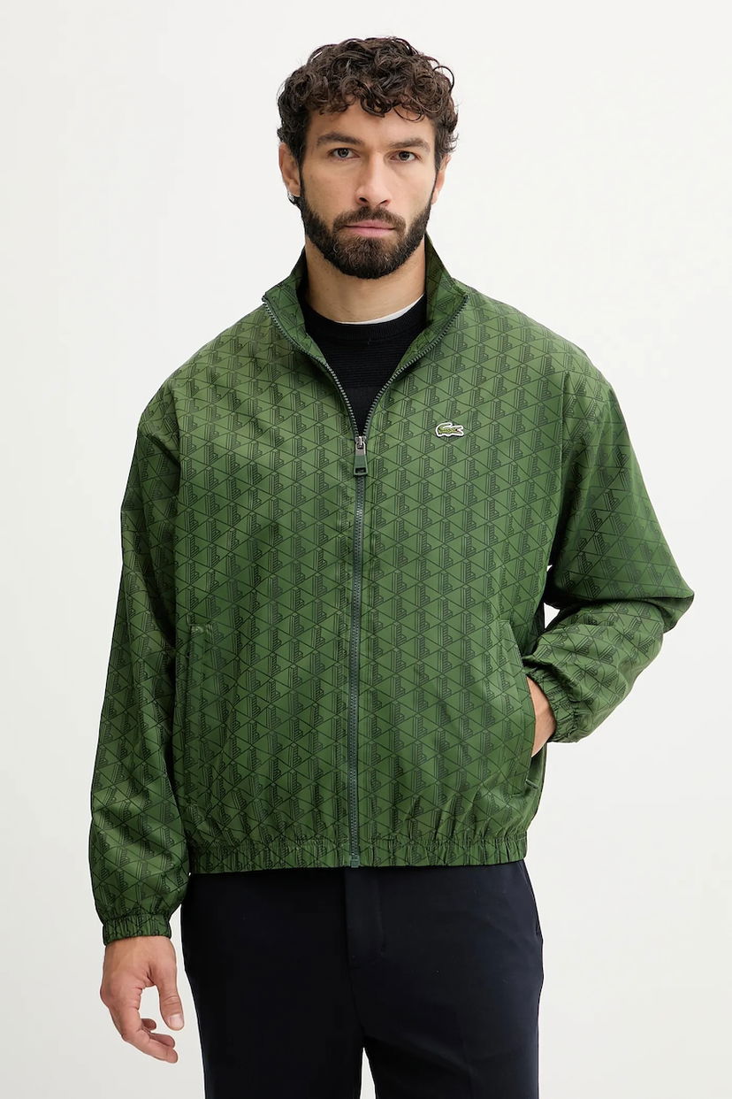 Vetrovka Lacoste Monogram Windbreaker Jacket Zelené | BH8902