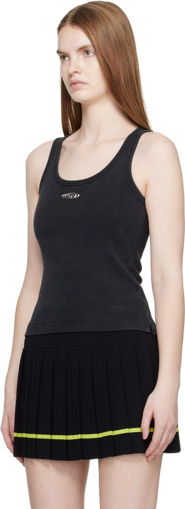 Tielko Casablanca Corrosion Ribbed Tank Top Čierna | W-SP26-JTS-039-01, 3