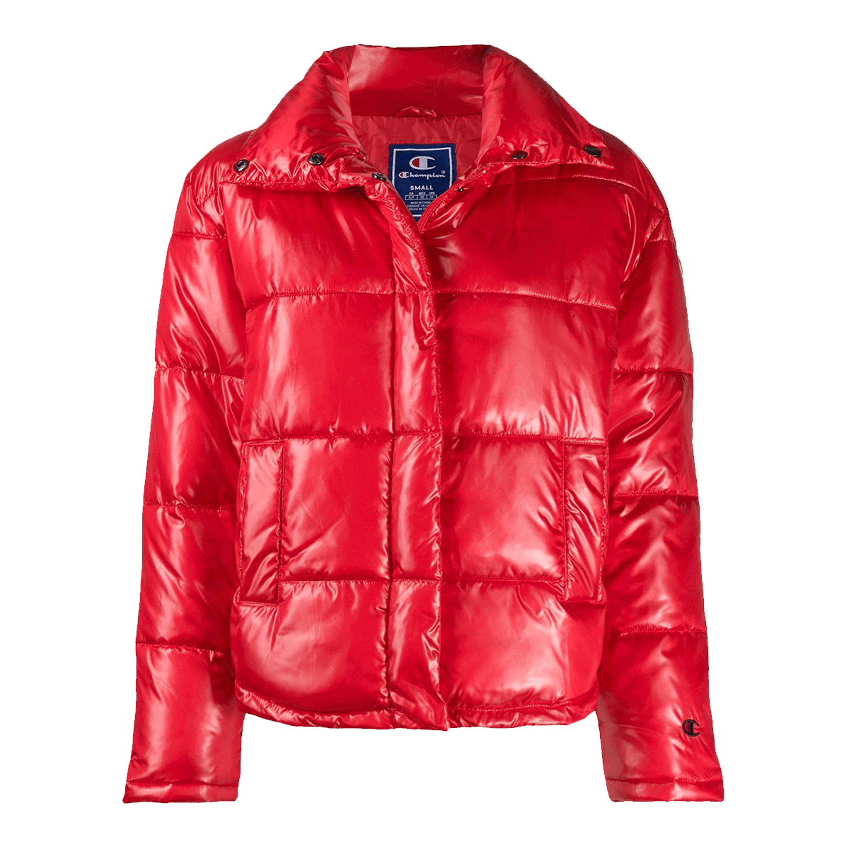 Prešívaná bunda Champion Shiny Puffer Jacket Červená | 112344-PS118, 0