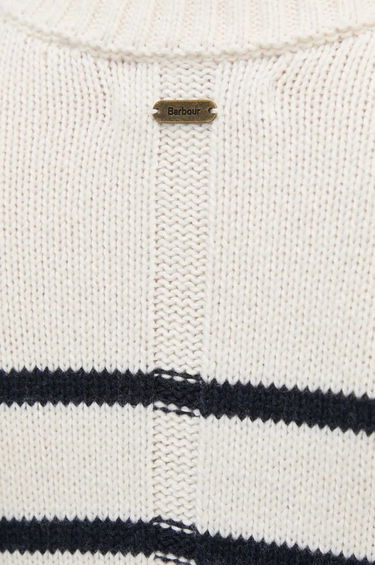 Sveter Barbour Striped Wool Blend Sweater Biela | LKN1580, 4