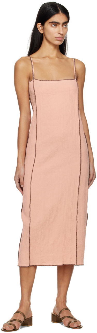 Šaty Baserange Maxi Linen Dress Ružová | DRSKS-LC-SP24, 3