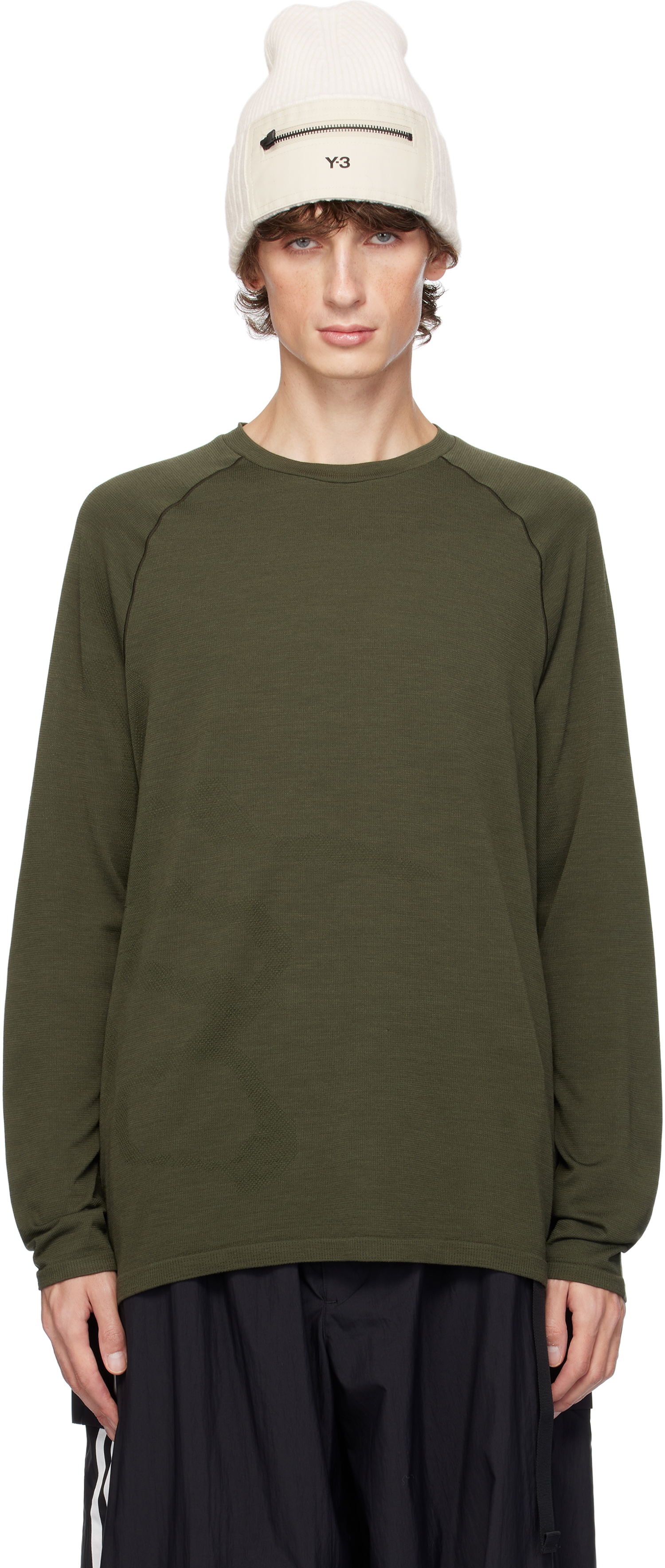Tričko Y-3 Knit Long Sleeve T-shirt Zelené | JN7833, 0