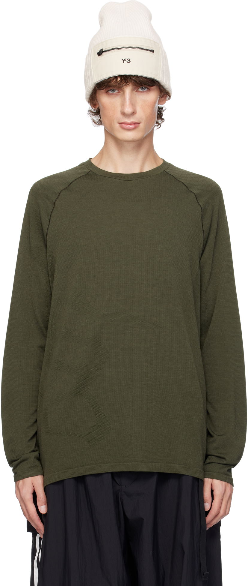 Tričko Y-3 Knit Long Sleeve T-shirt Zelené | JN7833