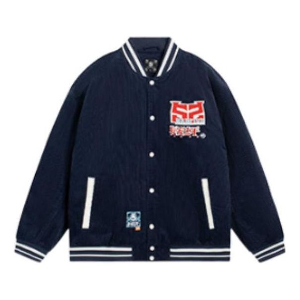 Bomber bunda Li-Ning BadFive Graphic Cotton Baseball Jacket Modrá | AJMS113-1