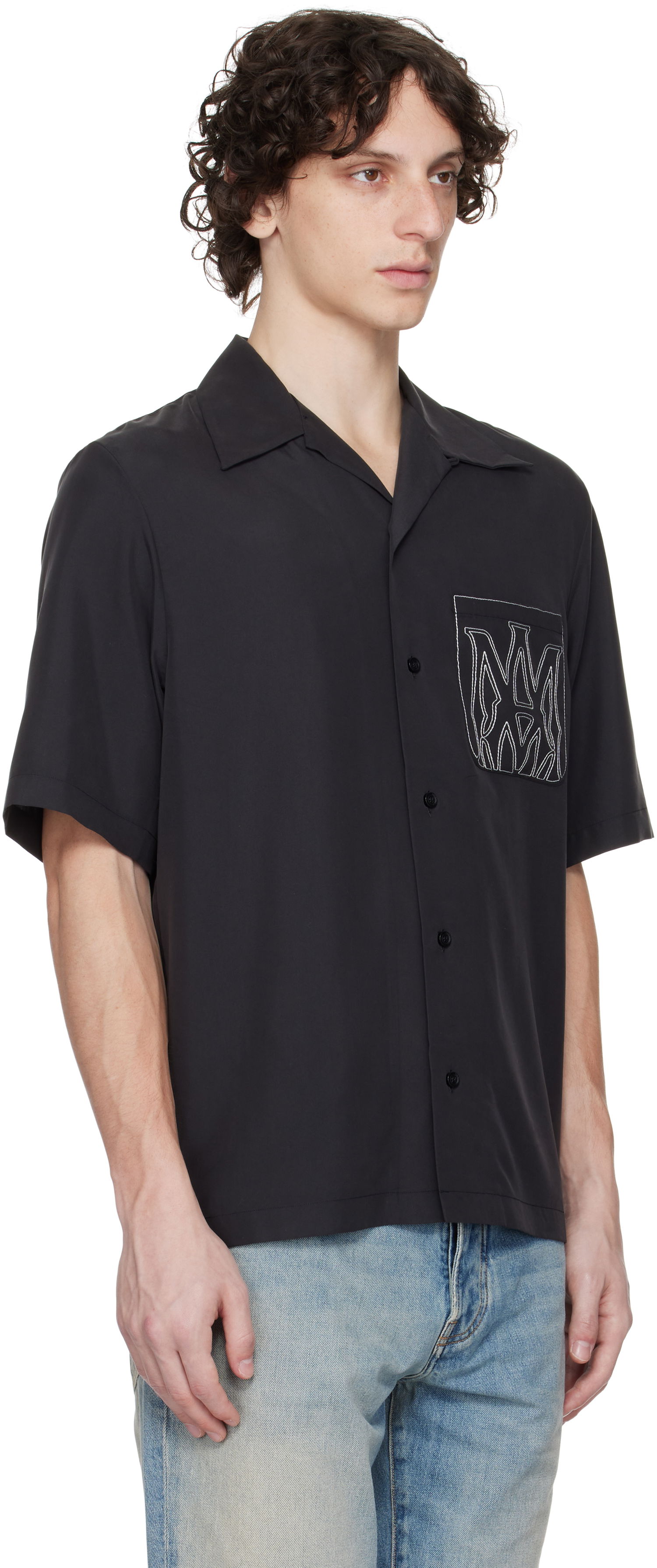 Košeľa AMIRI AMIRI MA Outline Bowling Shirt Čierna | AMSTCA1151, 1
