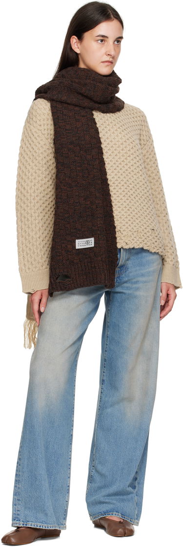 Šál Maison Margiela MM6 Maison Margiela Brown Distressed Scarf Hnedá | SH2TE0005 M13174, 2