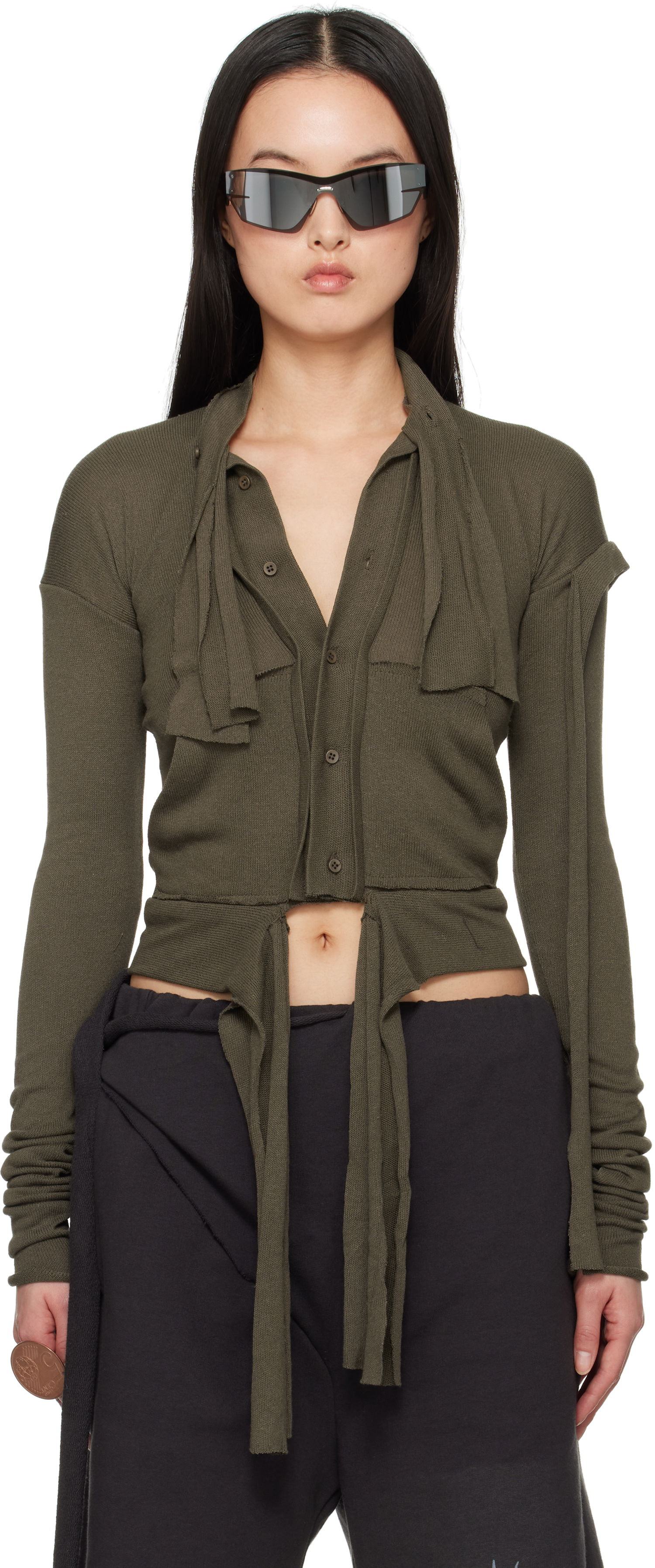 Košeľa Ottolinger Ottolinger Extended Trim Cardigan Zelené | 10560030601, 0