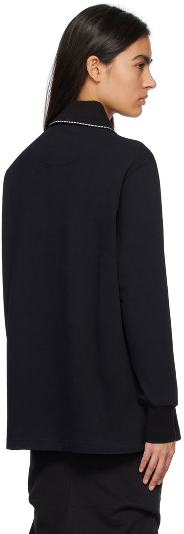 Polo tričko We11done We11done Scalloped Edge Long Sleeve Polo Čierna | WD-TT1-23-819-U-BK, 2