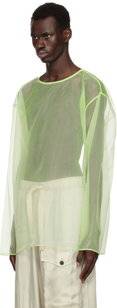 Bunda Dries Van Noten Dries Van Noten Sheer Crew Neck Overshirt Zelené | 251-020740-1501, 3