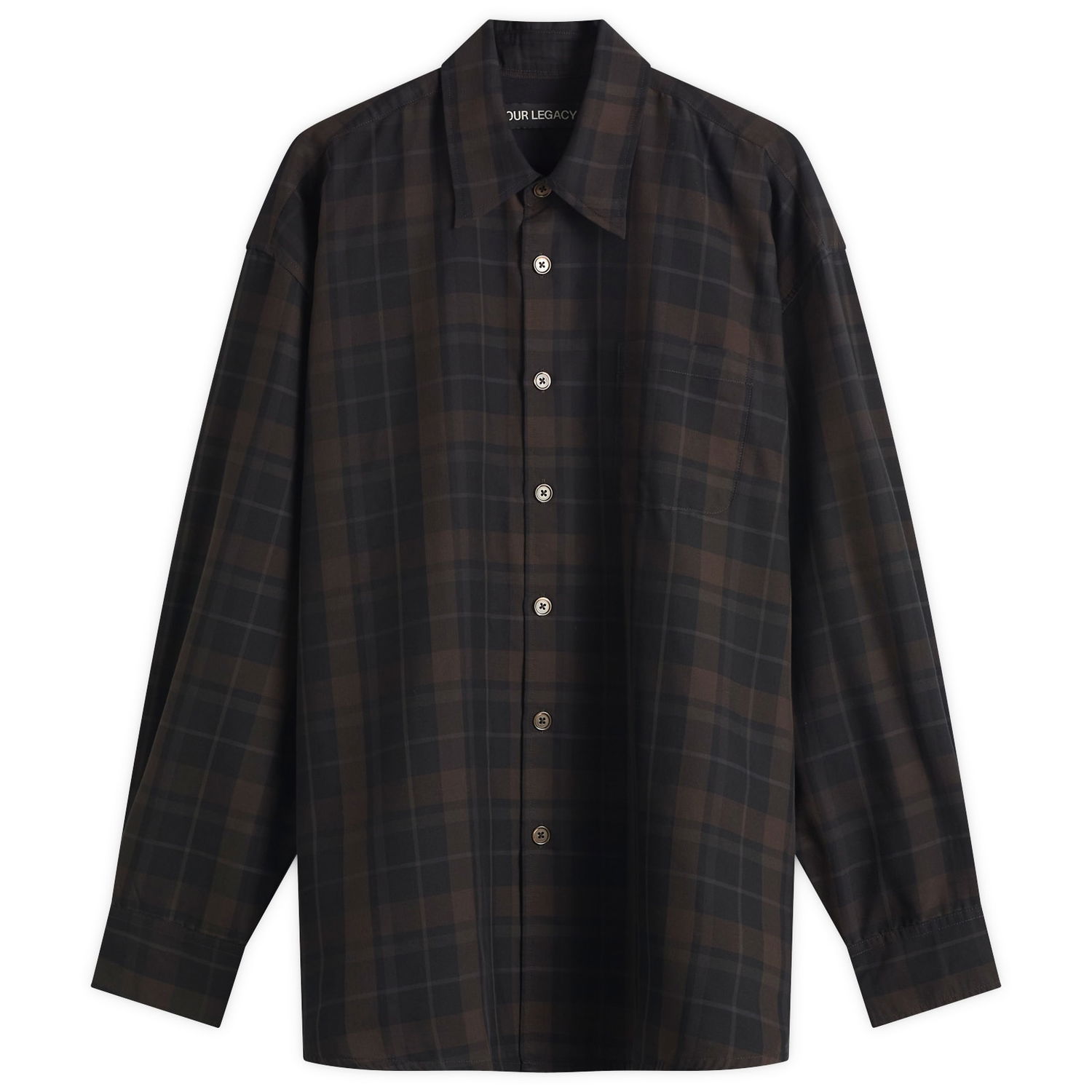 Košeľa OUR LEGACY Our Legacy Borrowed Shirt, Shadow Check Hnedá | M2252OB, 0