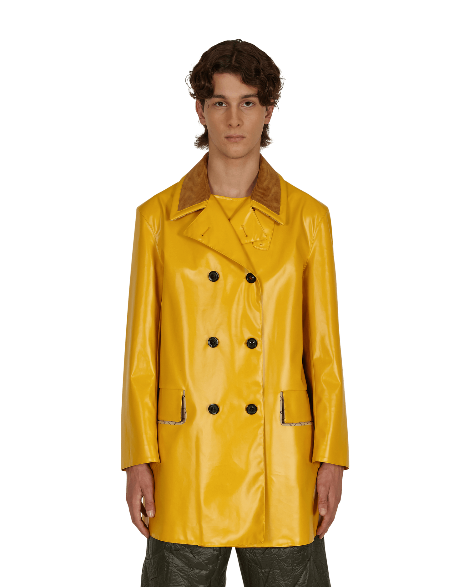 Kabáty Maison Margiela Coated Cotton Double Breasted Raincoat Žltá | S50AM0516S53549 174, 1