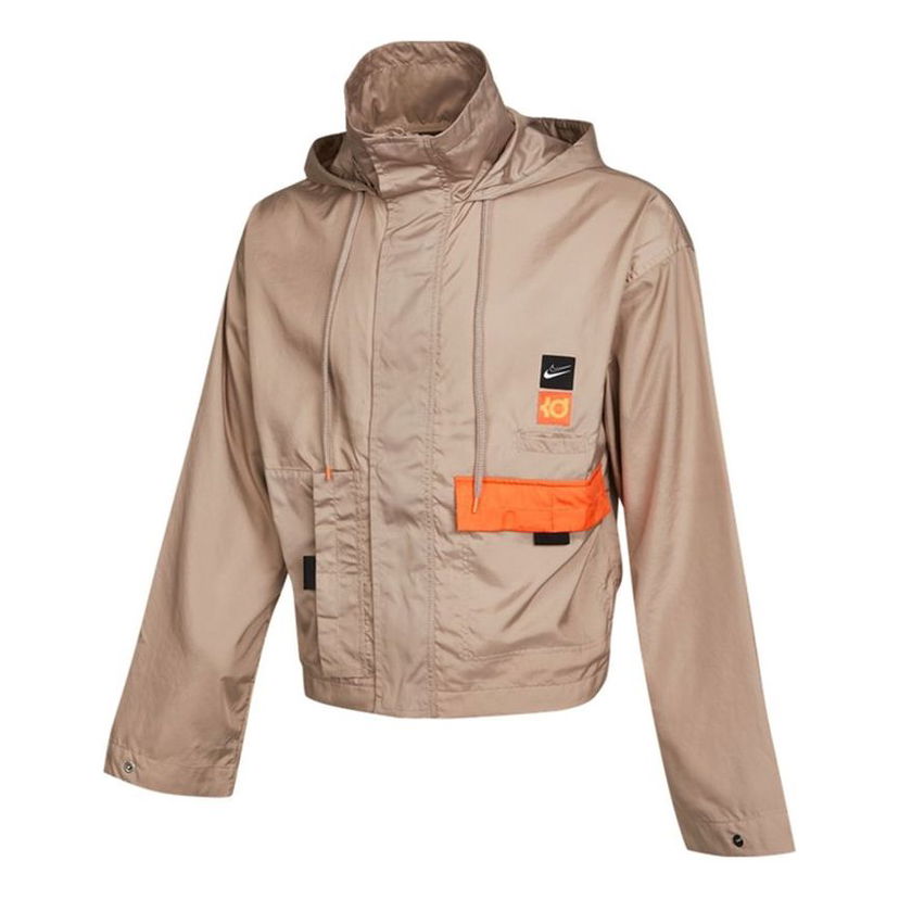 Vetrovka Nike KD Swoosh Embroidered Pattern Woven Basketball Jacket Béžová | CV2404-245