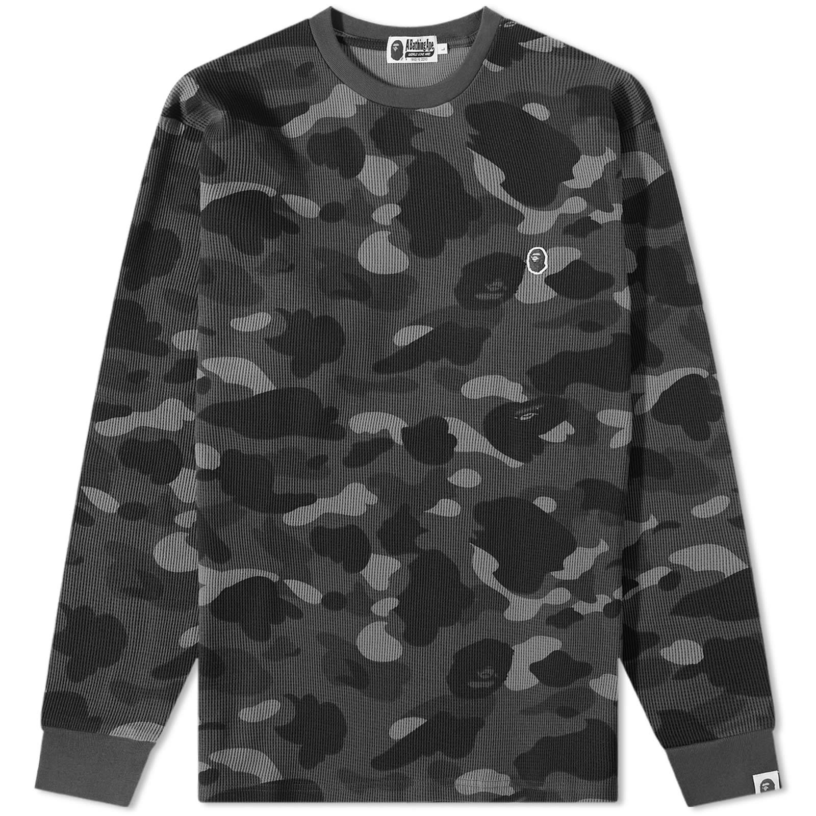 Long Sleeve Colour Camo Thermal T-Shirt Black